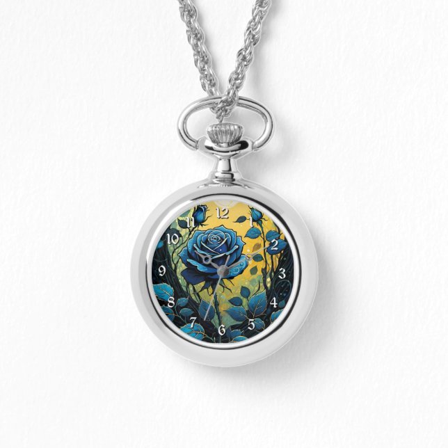 Relógio Vinhas Rosa azuis 2 (Frente)