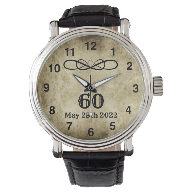 Relógio Vintage 60th Birthday Mens Watch (Frente)