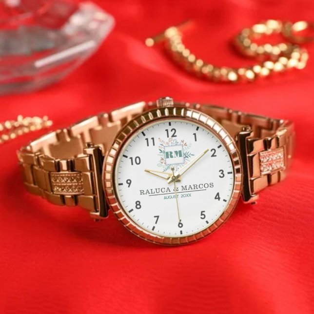 Relógio Vintage Boho Monogram Letters Couple’s Wristwatch (Criador carregado)