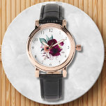 Relógio Vintage Boho Purple Flowers Floral<br><div class="desc">Adicione o charme de vassoura ao seu estilo com nossa Watercolor Vintage Boho Purple Flowers Floral Watch! Adequado para amantes da arte retrô e da flor.</div>