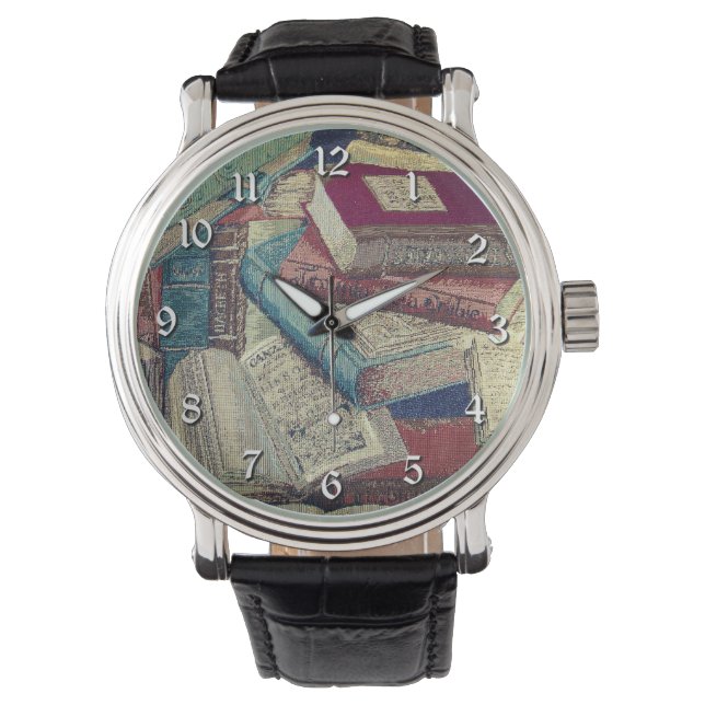 Relógio Vintage Books Em Segundo Plano (Frente)