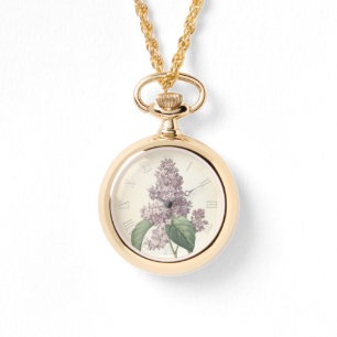 Relógio Vintage Botanical Watercolor Lilac W