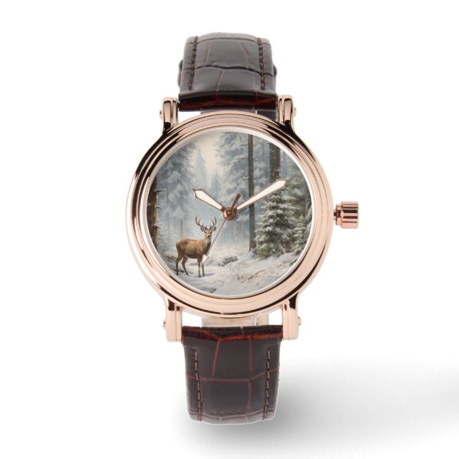 Relógio Vintage Deer Art Watch (Frente)