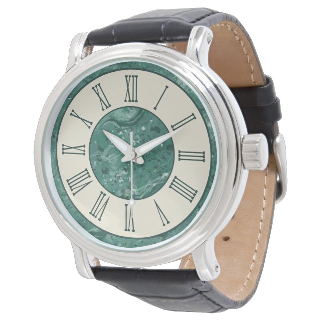 Relógio Vintage Green Marble Patteron Watch (Angular)