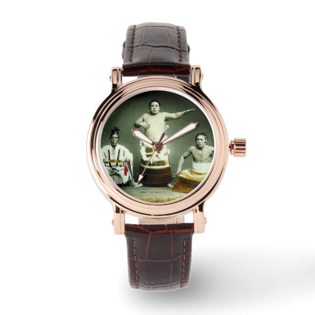Relógio Vintage Japonês Sumo Wrestlers Antigo Japão (Frente)