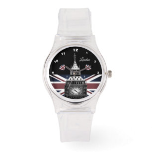 Relógio Vintage London watch, Hearts, British Flag/sport