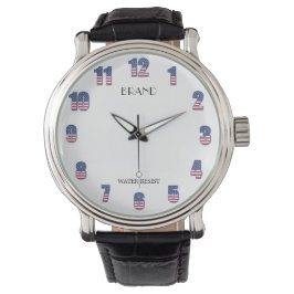 Relógio Vintage Men's Watch - USA Flag Mark Custom Design