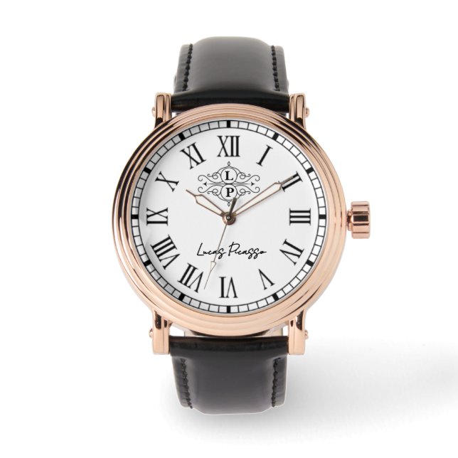 Relógio Vintage Monogrammed Name Engraved  (Frente)