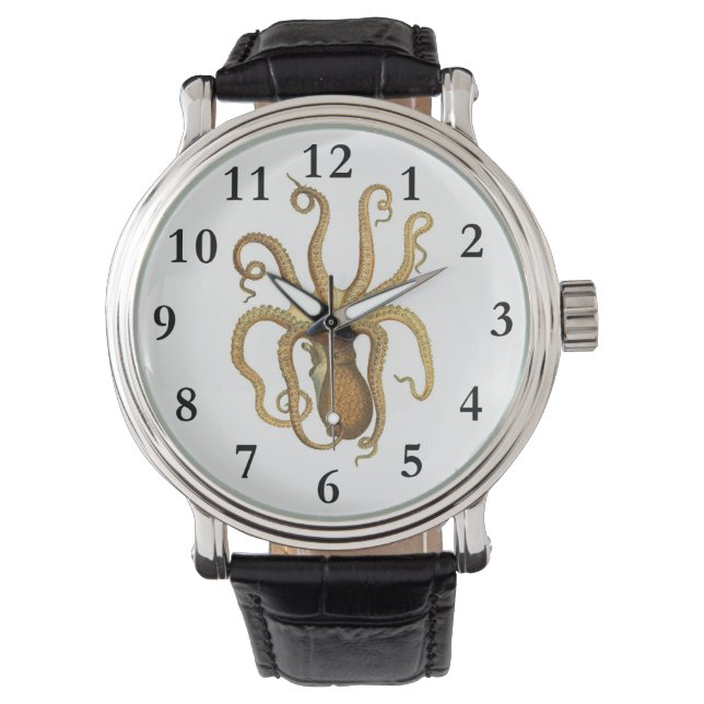 Relógio Vintage Octopus Retro Squid Watch (Frente)