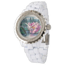Vintage Pink Lotus Flower Watch