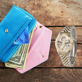 Relógio Vintage Pinup Girl & WW2 Airplane, Elegante