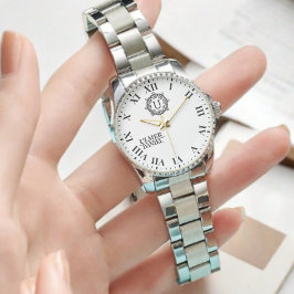 Relógio Vintage Roman Numeral Monogram Classic Timeless