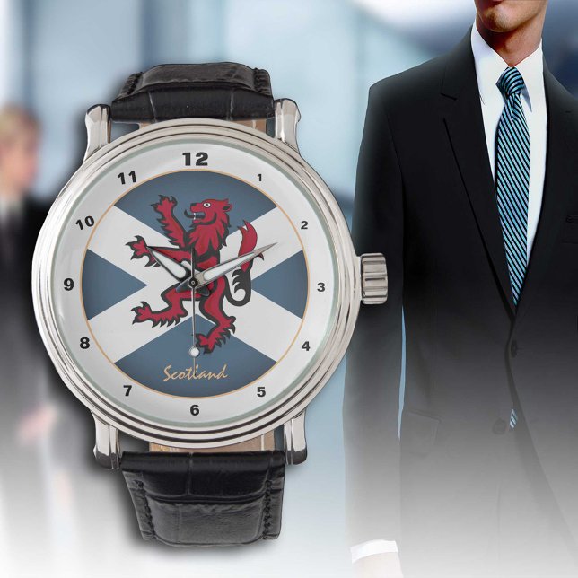 Relógio Vintage Scottish Flag, Lion & Scotland/fashion Wa (Criador carregado)