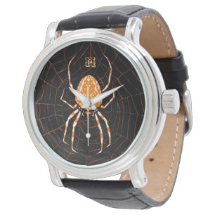 Relógio Vintage Spider Black and Orange personalizado