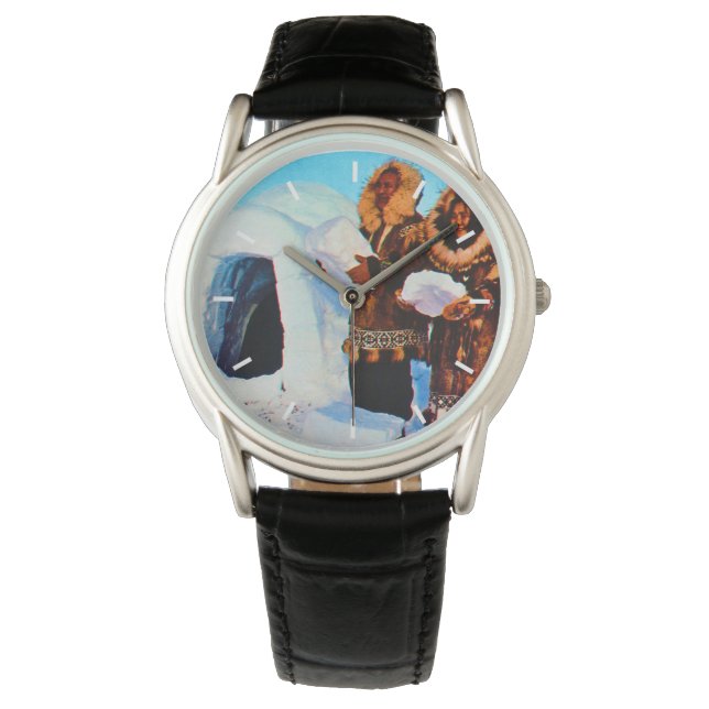 Relógio Vintage USA Alaska igloo builds (Frente)