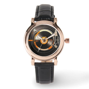 Relógio Vintage Vibes: Registro de Vinilo Retroativo