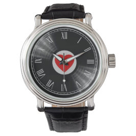 Relógio Vinyl record and music elements Watch