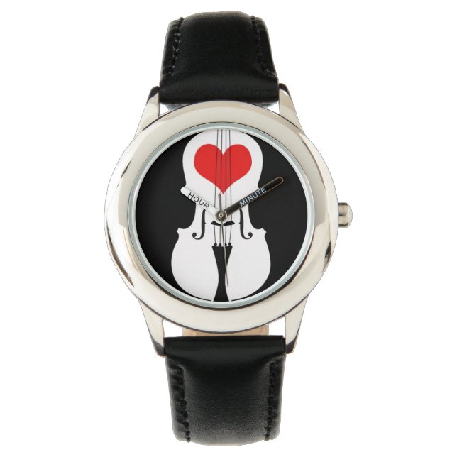 Relógio Violin Sleek Red e Black Wrist Watch (Frente)
