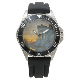 Relógio Visão do Sul da Itália com as antigas ruínas roman