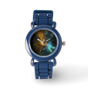 Relógio Voo luminoso verde de libélula