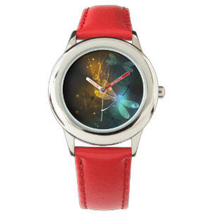 Relógio Voo luminoso verde de libélula