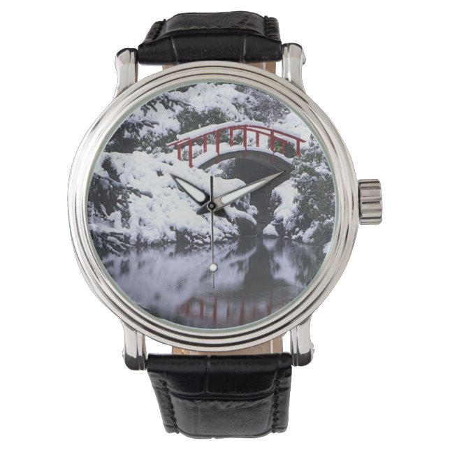 Relógio WA, Seattle, ponte de Lua e lagoa após o inverno 2 (Frente)