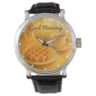 Relógio Waffle e Coffee Watch - Good Morning Vibes
