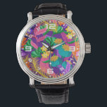 Relógio Wall Clock<br><div class="desc">Colorful Exotic Floral Pattern-23148</div>