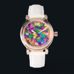Relógio Wall Clock<br><div class="desc">Colorful Exotic Floral Pattern-23148</div>