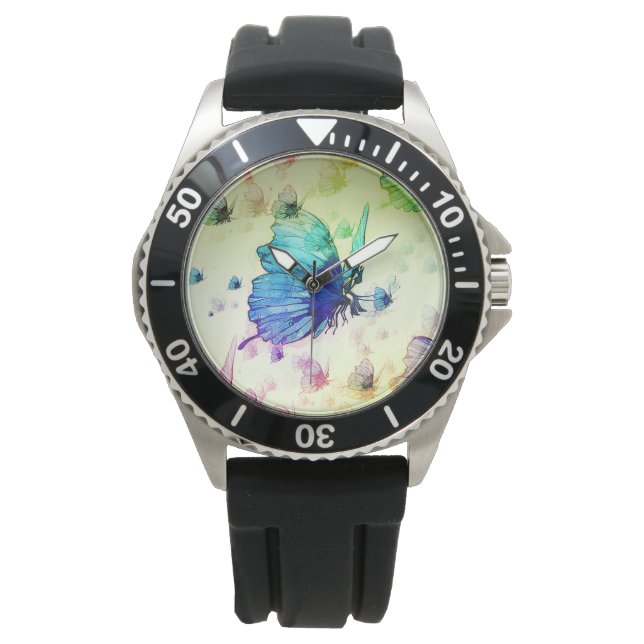Relógio Watercolor Butflies Watch (Frente)