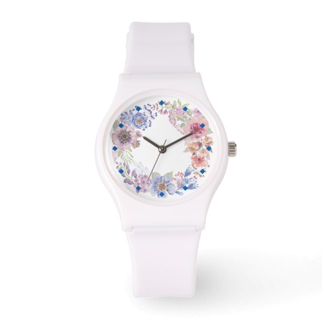 Relógio Watercolor Floral Watch (Frente)