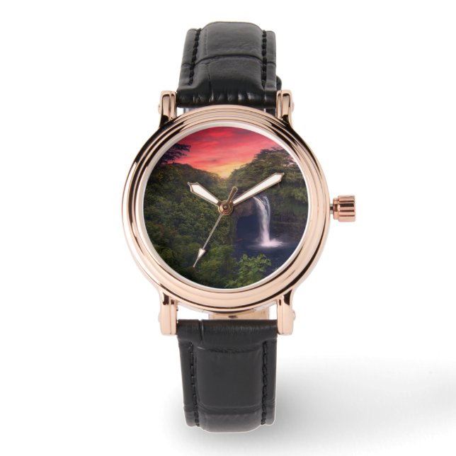 Relógio Waterfalls | Rainbow Falls, Hilo, Hawaii (Frente)