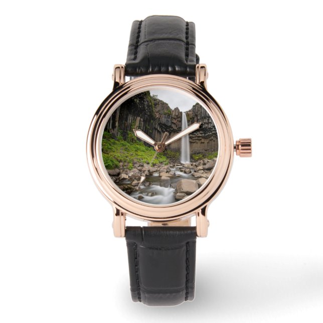 Relógio Waterfalls | Svartifoss Waterfall, South Iceland (Frente)