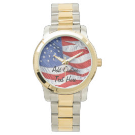 Relógio Waving American Flag Personalizado Men's Watch