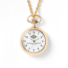 Relógio Wedding date couple name 