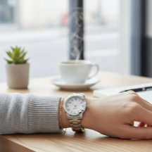 Wellness Waters Wristwatch - Reflective Steel 