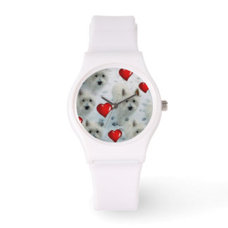 Relógio Westies Hearts assistem um Feliz Natal