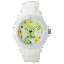 White Daisy Watch com nome personalizado