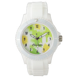 Relógio White Daisy Watch com nome personalizado