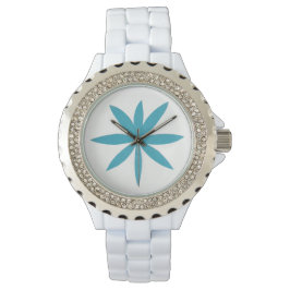 Relógio White Enamel Watch com Starburst Design