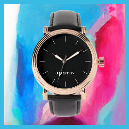 Relógio White Name Classy Rosa Dourado Banda Masculina Neg