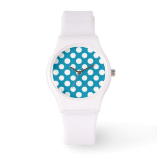 Relógio White on Blue Jumbo Bolinhas Sporty Watch
