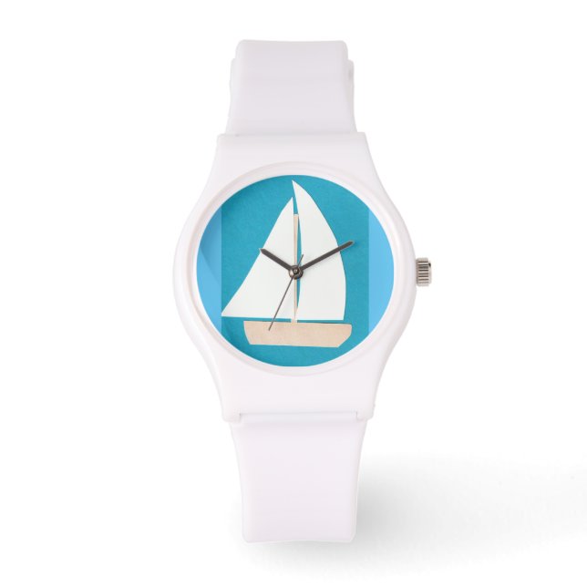 Relógio White Watch com Design de veleiro (Frente)