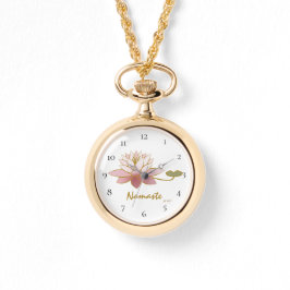 Relógio *~* White Zen Namaste Pink Lotus Flower Espiritual