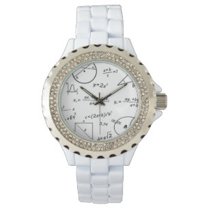 Relógio Whiteboard Women's Rhinestone White Enamel Watch