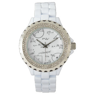 Relógio Whiteboard Women's Rhinestone White Enamel Watch