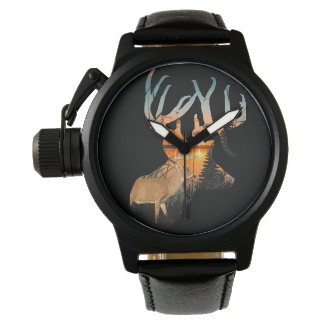 Relógio Whitetail Deer Watch, Deer Hunting (Frente)