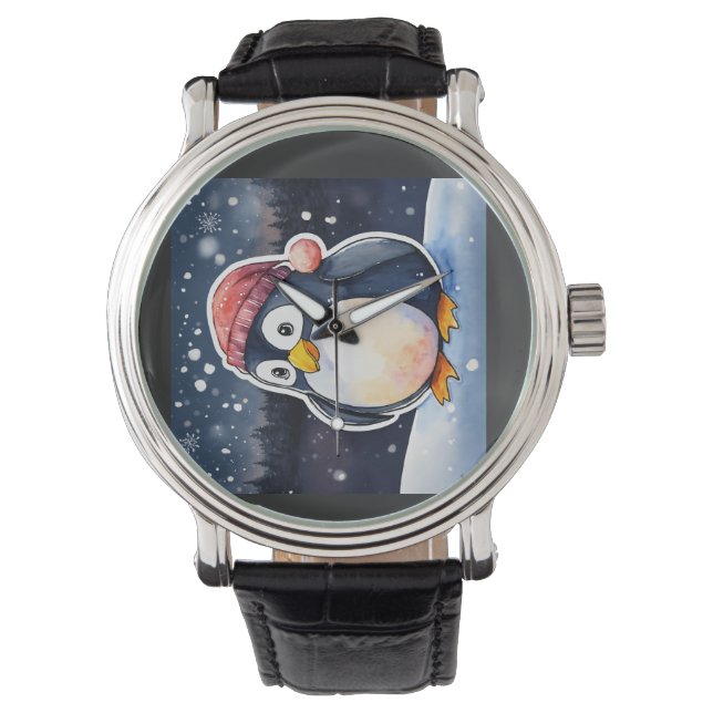 Relógio Winter Penguin E-Watch - Na moda e divertimento Wi (Frente)