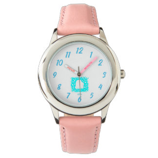 Relógio Winter Snow Heart Kids Pink Leather Watch