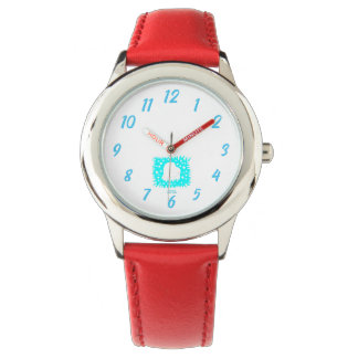 Relógio Winter Snow Heart Kids Red Leather Watch